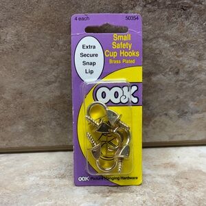 Brass Plated Safety Cup Hooks 7/8”